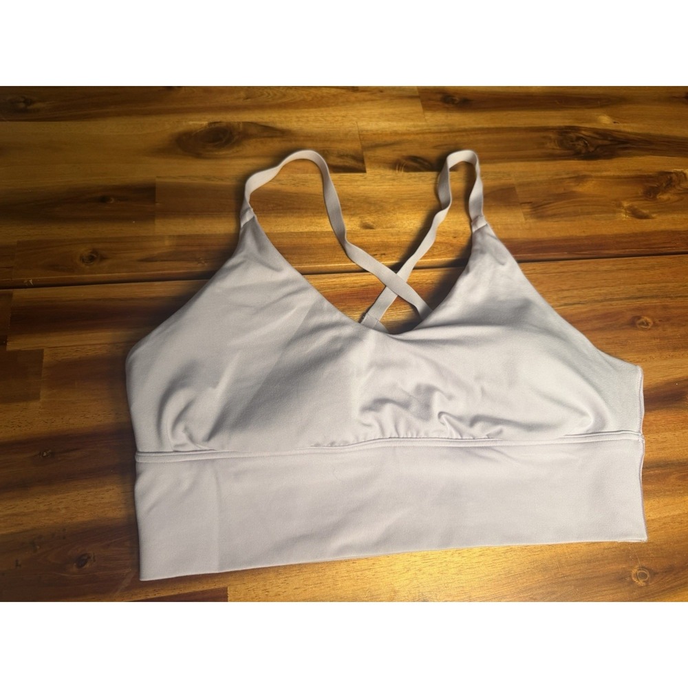 Aerie OFFLINE Lilac Sports Bra Size Large Criss Cross Back Athleisure